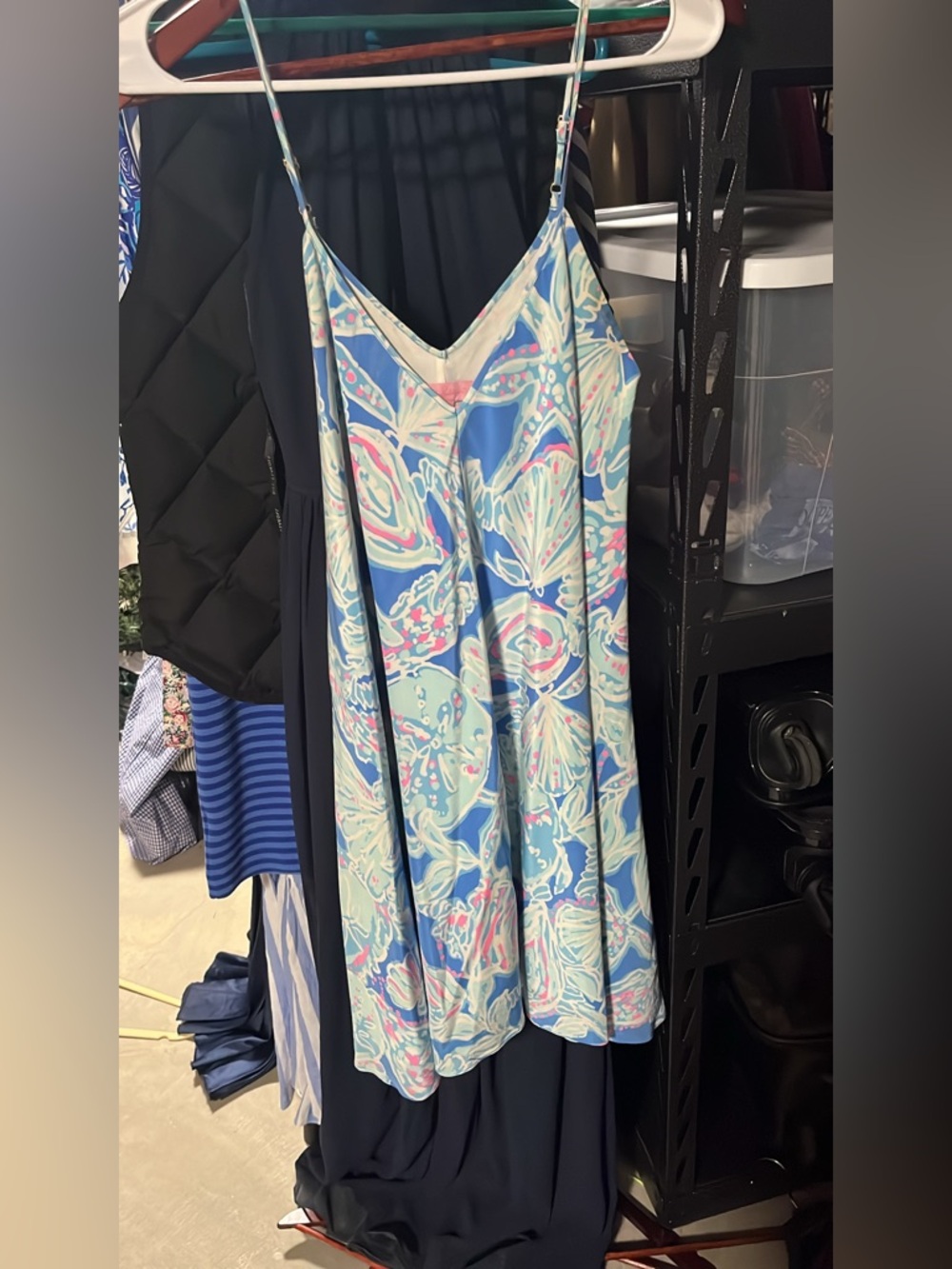 Lilly Pulitzer Blue, Aqua & Pink Print Slip Dress